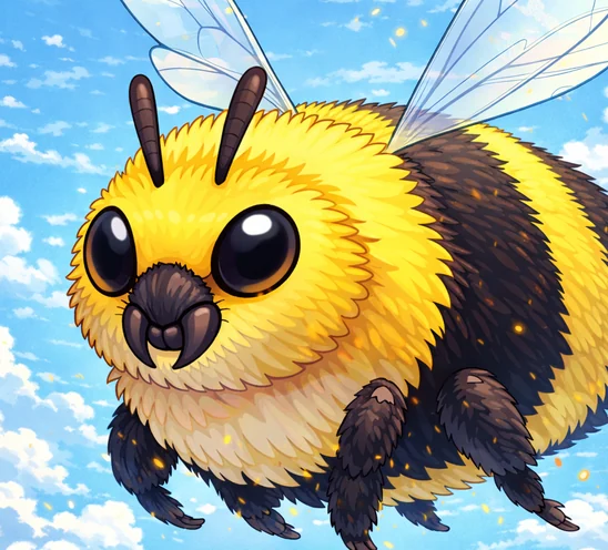 Blimp-Bee, a Sky magic creature of the Skitterleg family in the Mythica bestiary