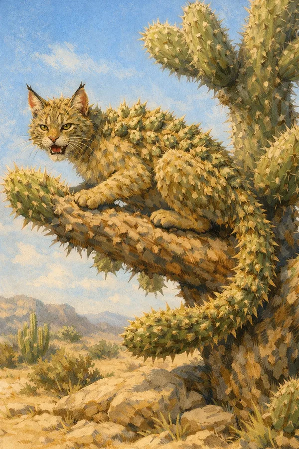 Cactus Cat, an Earth magic creature of the Razorfang family in the Mythica bestiary