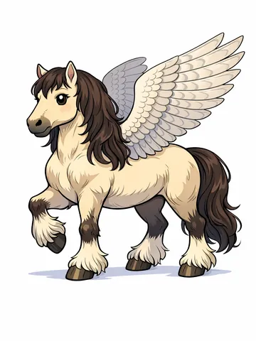 Pegasus, a Sky magic creature of the Thunderhoof family in the Mythica bestiary