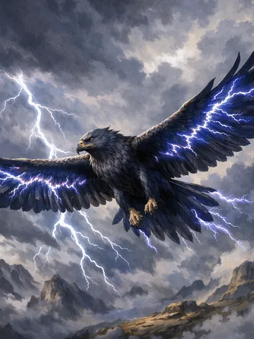 Thunderbird, a Sky magic creature of the Swiftwing family in the Mythica bestiary